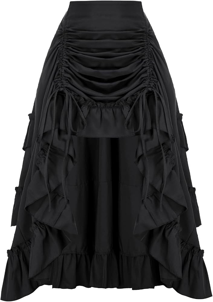 Scarlet Darkness Women Renaissance Pirate Skirt High-Low Whimsical Clothes | Amazon (US)