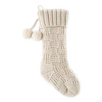 North Pole Trading Co. 20" Ivory Knit Christmas Stocking | JCPenney