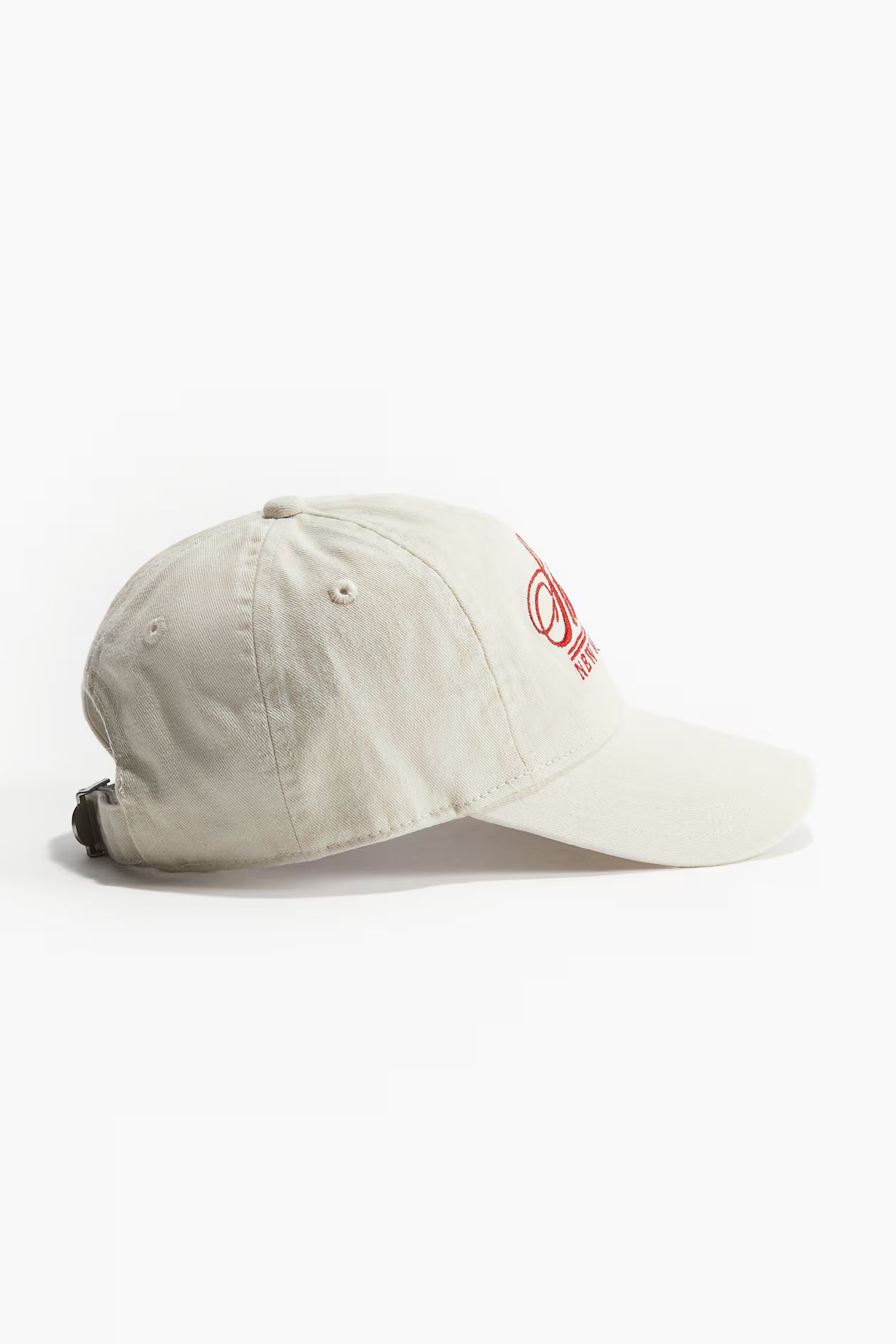 Embroidered-motif twill cap - Cream/New York City - Ladies | H&M GB | H&M (UK, MY, IN, SG, PH, TW, HK)