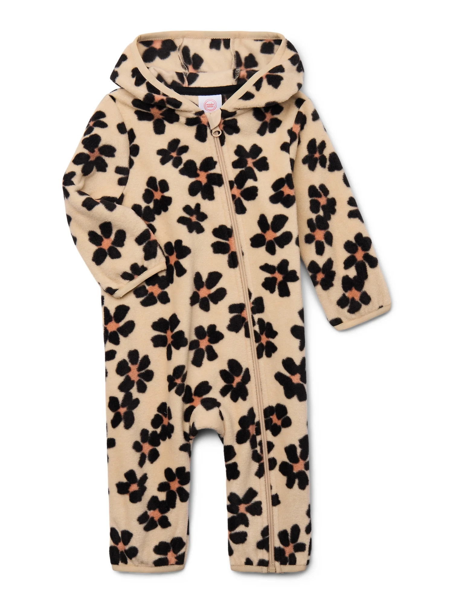 Wonder Nation Baby Microfleece Pram with Hood, Sizes 0/3M-12M | Walmart (US)