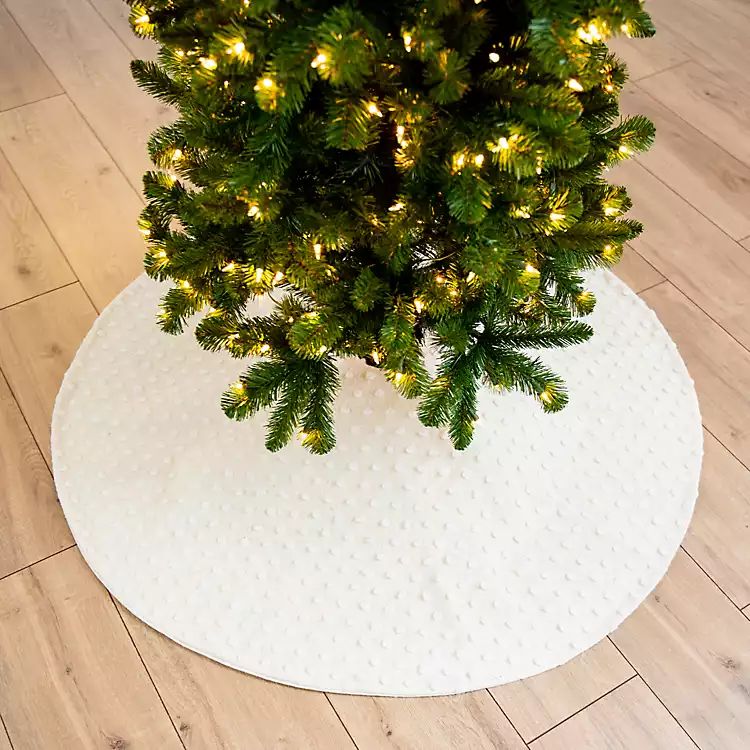 White Dot Texture Christmas Tree Skirt | Kirkland's Home