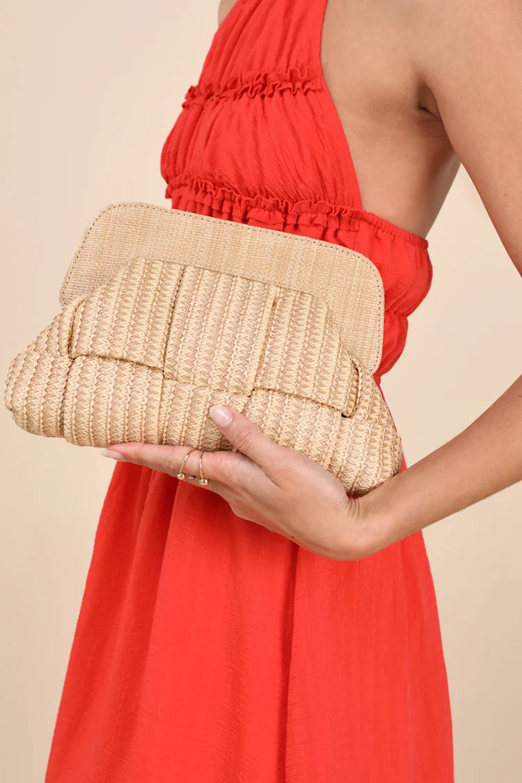 Nathalie Beige Woven Crossbody Clutch | Lulus