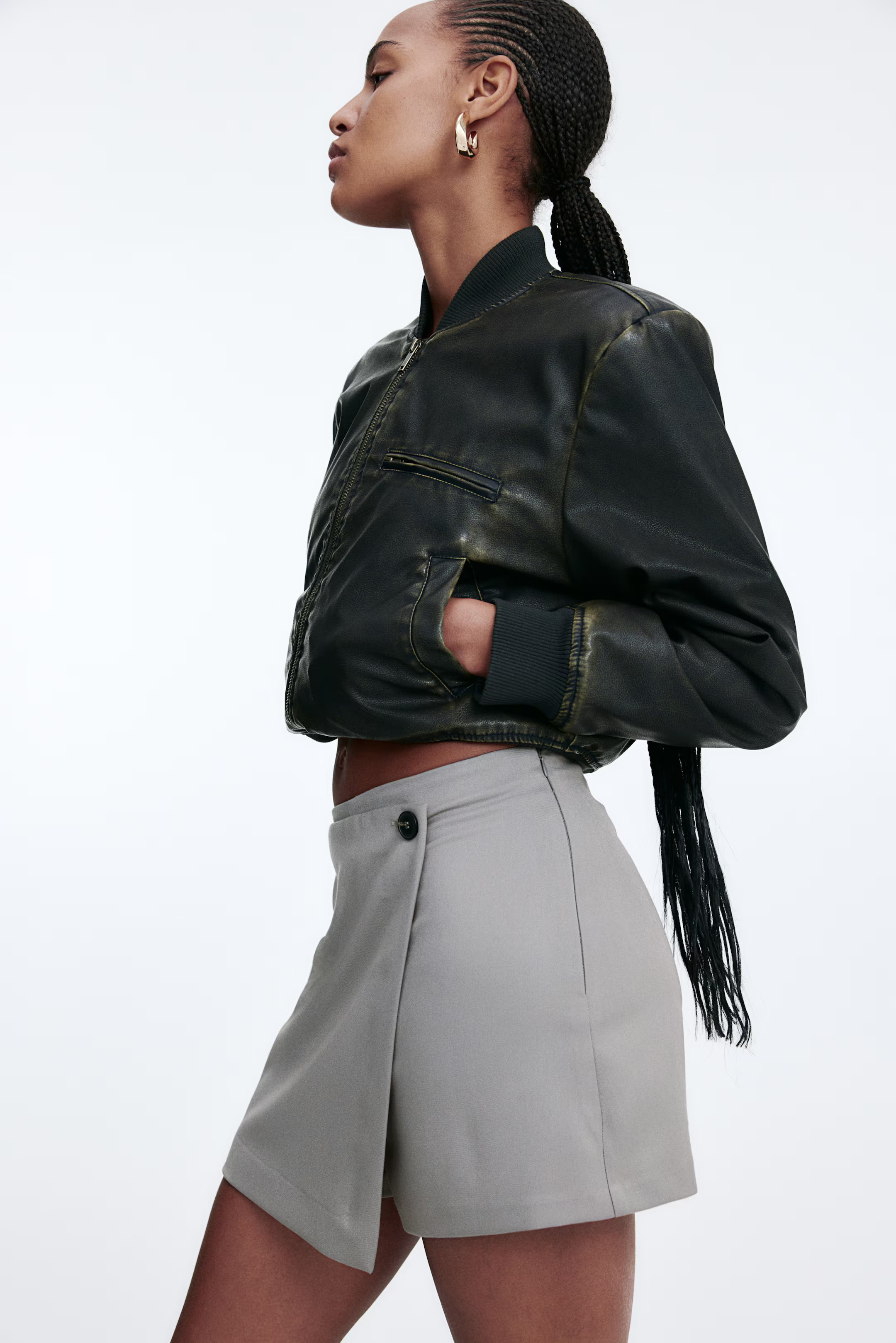 Wrap Skort - Dusty gray - Ladies | H&M US | H&M (US + CA)