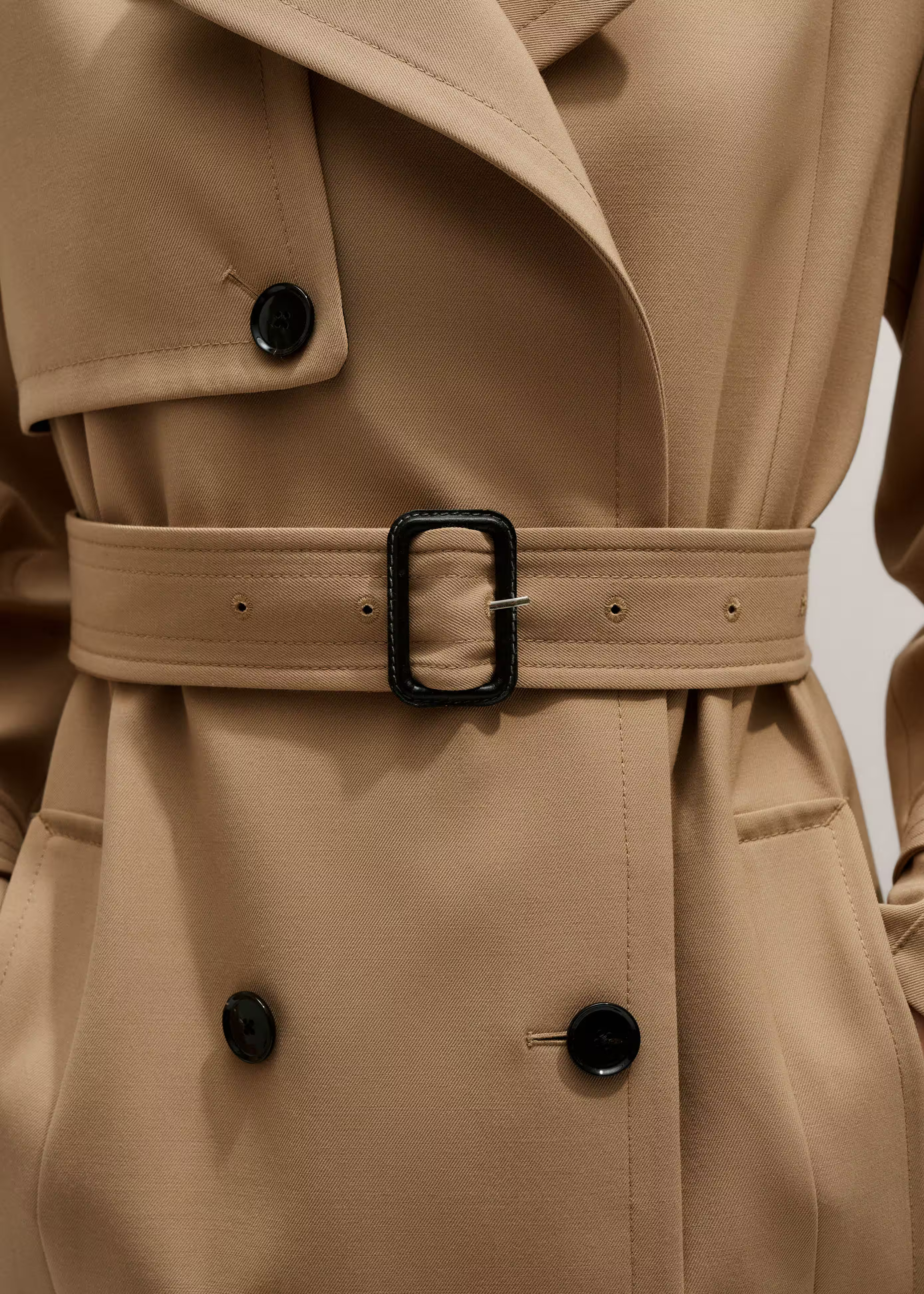 Relaxed Shoulder Trench Coat Water Resistant Wool Blend | ME+EM US