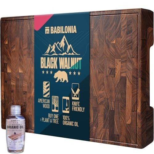 Amazon.com: American Black Walnut Cutting Board - 19.7" x 12.2" (ExtraThick 1.7") Hardwood Butche... | Amazon (US)