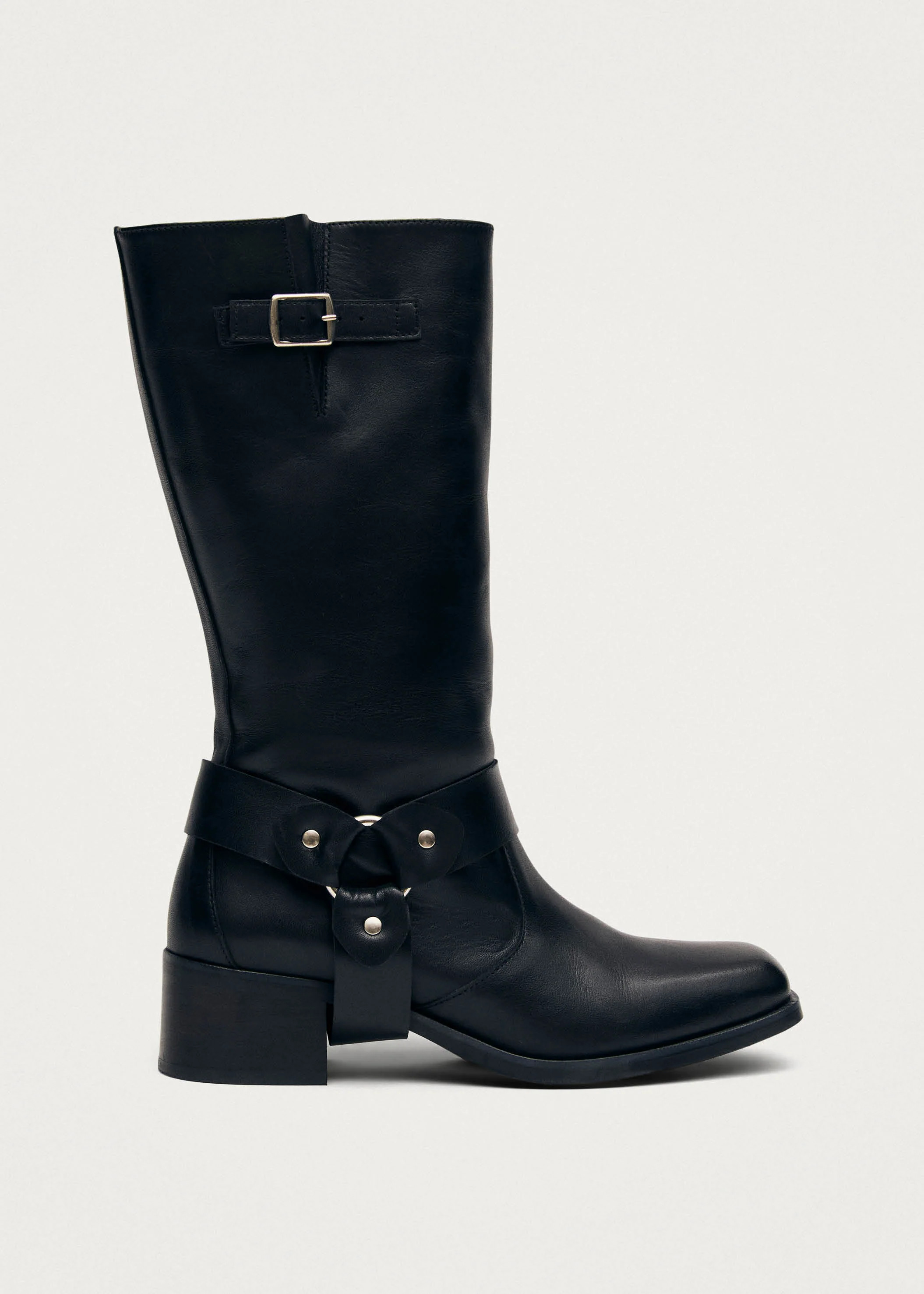 Rocky Black Leather Boots | ALOHAS | Alohas UK