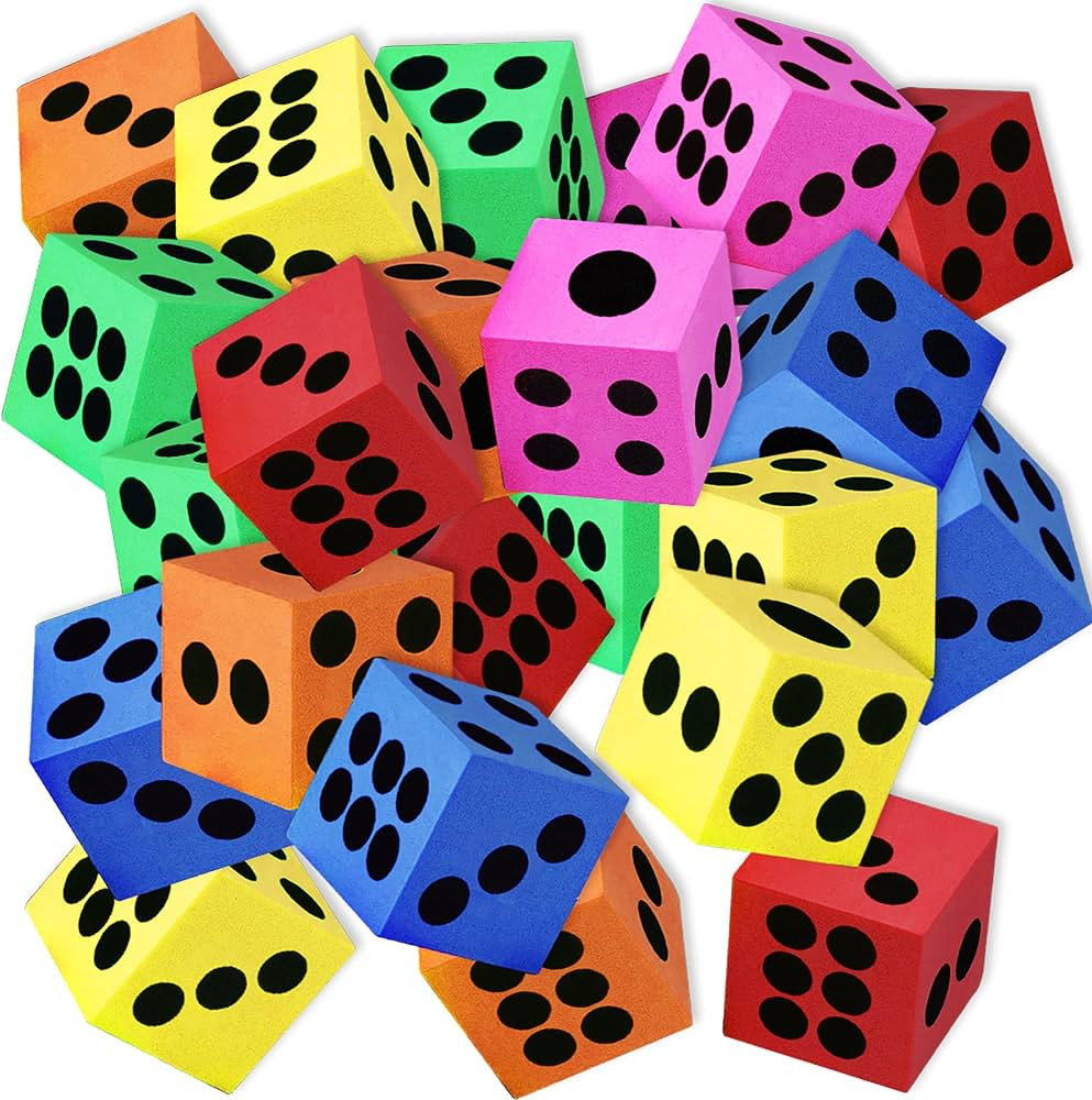 ArtCreativity Colored Foam Dice Set - Pack of 24-1.5 Inches Big - Colorful Dice Set - Six Assorte... | Amazon (US)