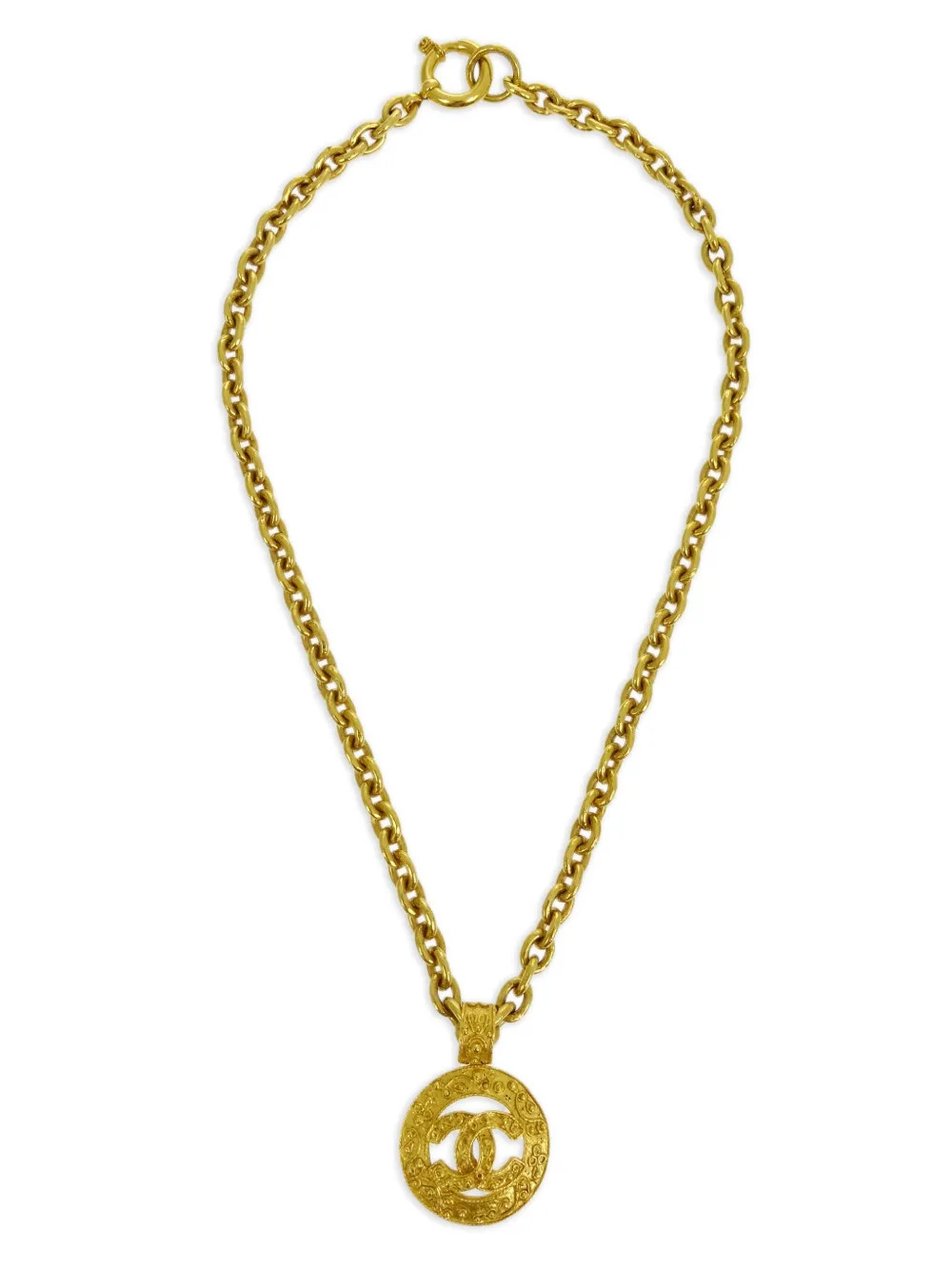 CHANEL Pre-Owned 1994 CC medallion-pendant Necklace - Farfetch | Farfetch Global