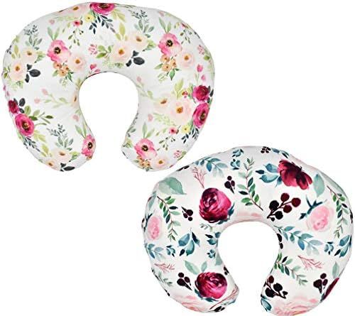 2 Pack" Floral" Nursing Pillow Cover Slipcover for Breastfeeding Pillows, Soft and Stretchy Safely B | Amazon (US)