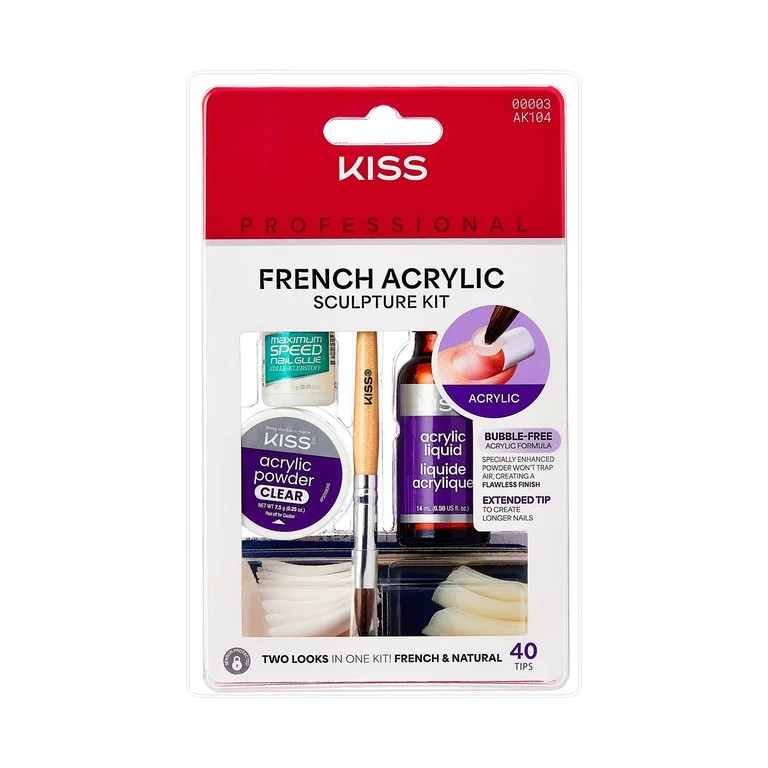 KISS French Acrylic Sculpture Kit, Press on Nails, Natural, 40 Pieces | Walmart (US)