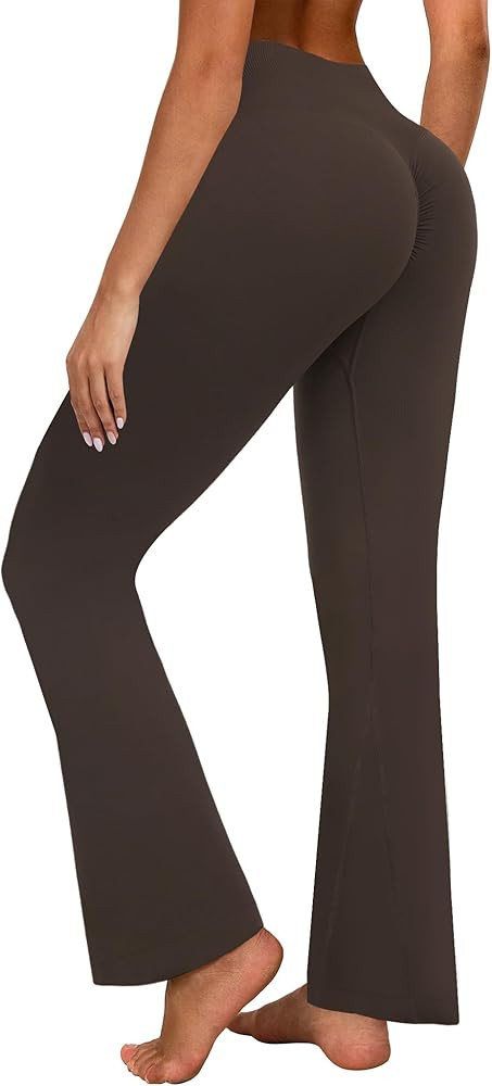FireSwan Flare Leggings for Women Scrunch Butt Seamless Yoga Pants Tummy Control High Waisted Boo... | Amazon (US)