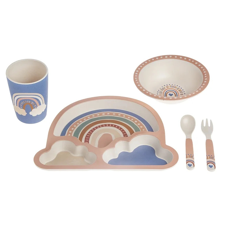 Monbebe 5 Piece Bamboo Mealtime Set, Rainbow | Walmart (US)