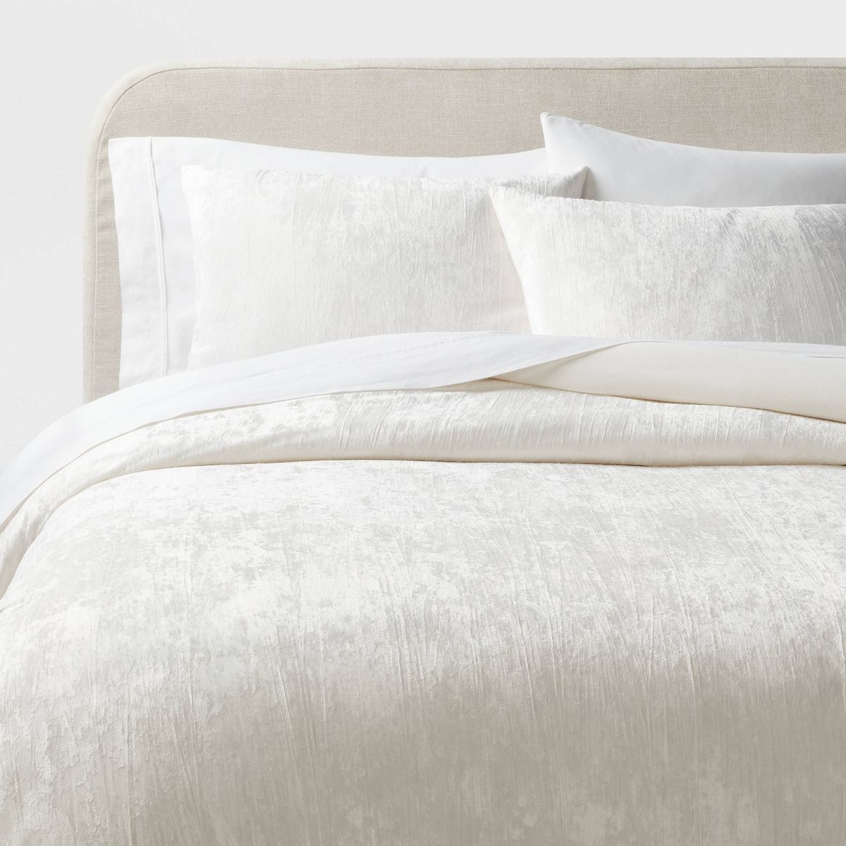 3pc Luxe Distressed Crinkle Velvet Duvet Cover and Sham Set - Threshold™ | Target