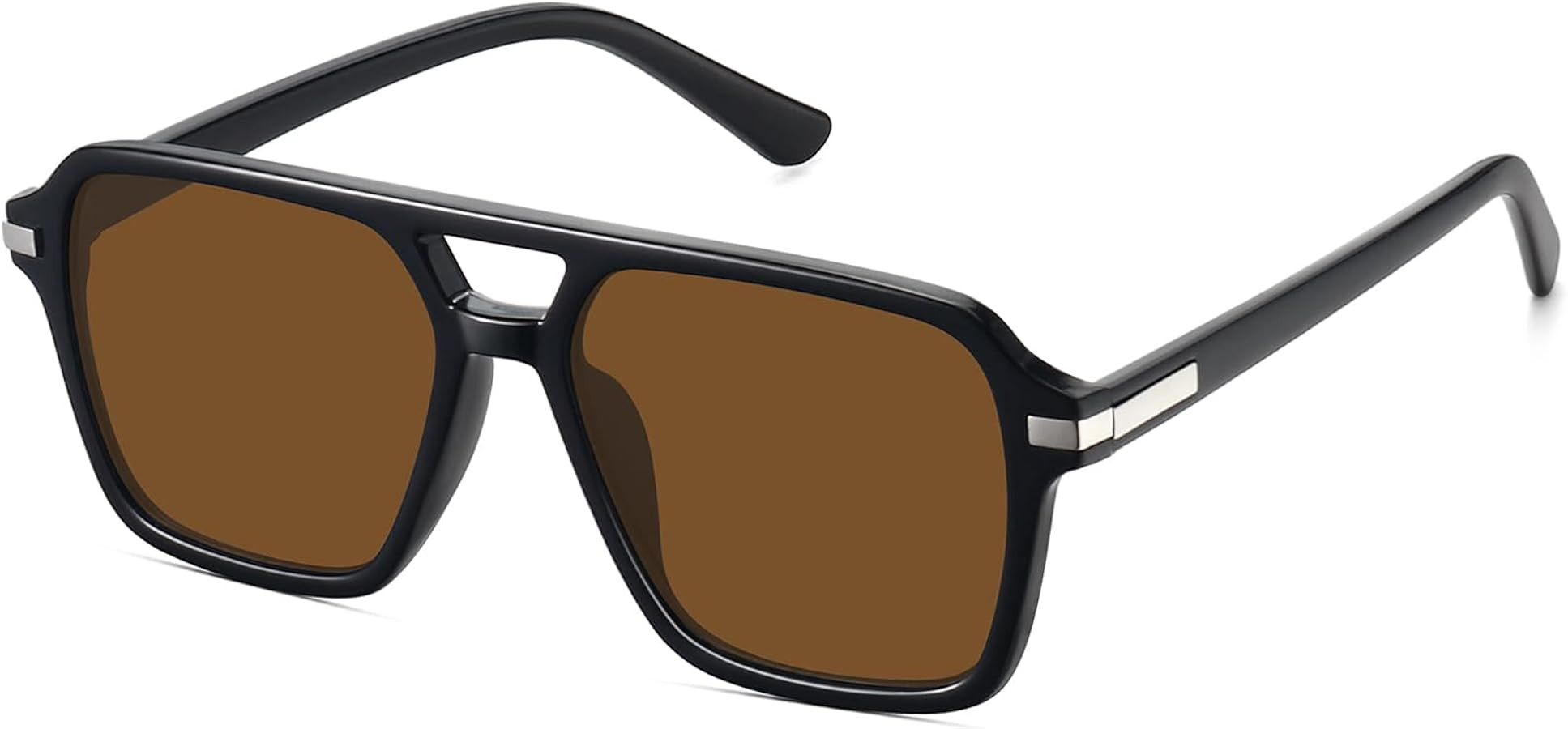 Retro Aviator Sunglasses for Women Men Trendy Classic Square 70s 80s 90s Vintage Shades Double Br... | Amazon (US)
