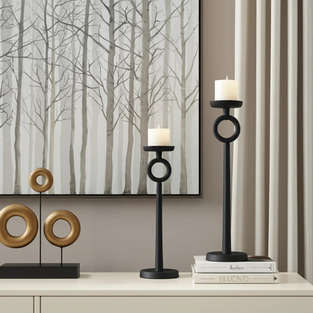 Elegant Candle Holder - Crafted from Durable Iron and Aluminum | Wayfair North America