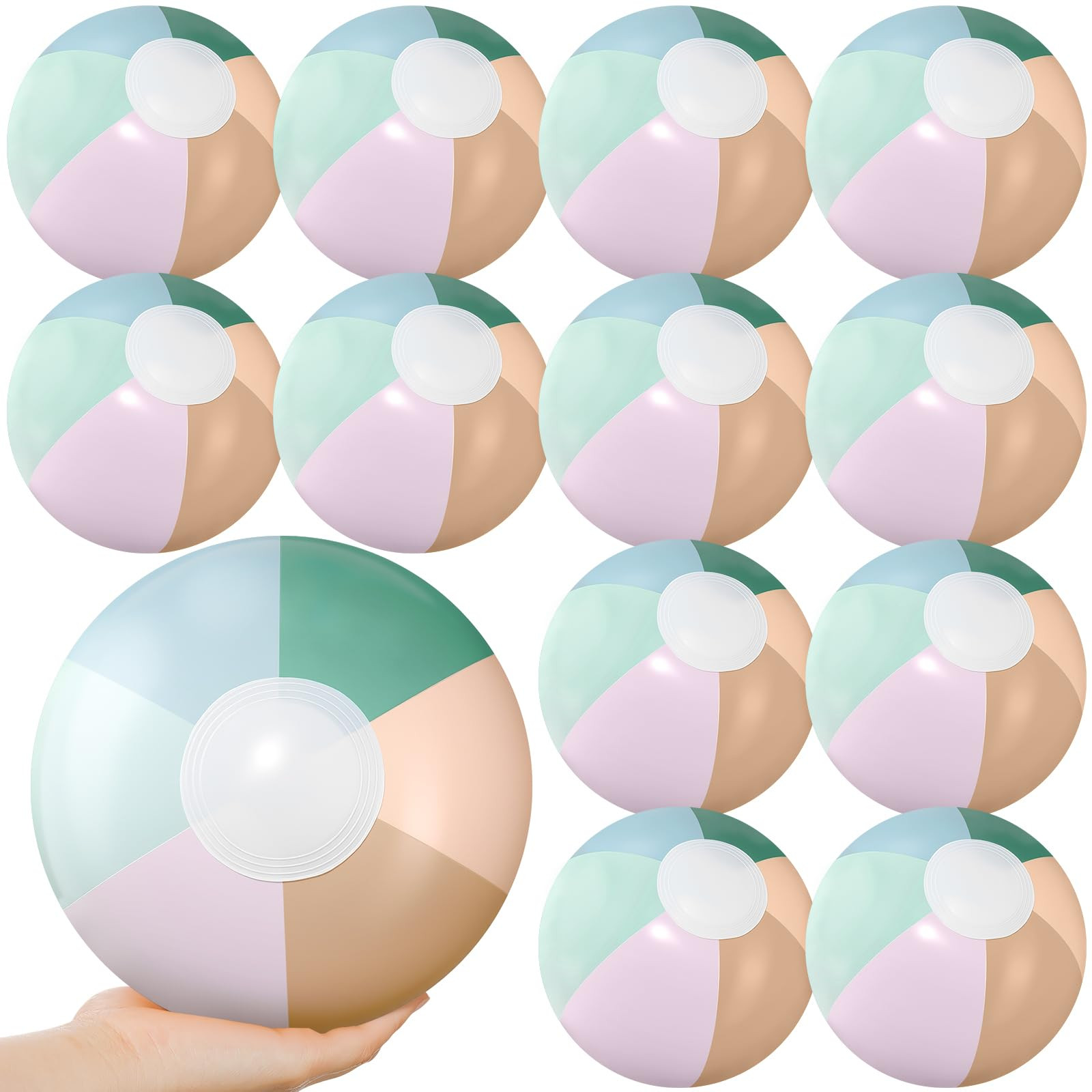 12 Pcs Inflatable Beach Balls Bulk Pastel Jumbo Morandi Beach Balls Blow up Pool Game Toys for Ki... | Amazon (US)