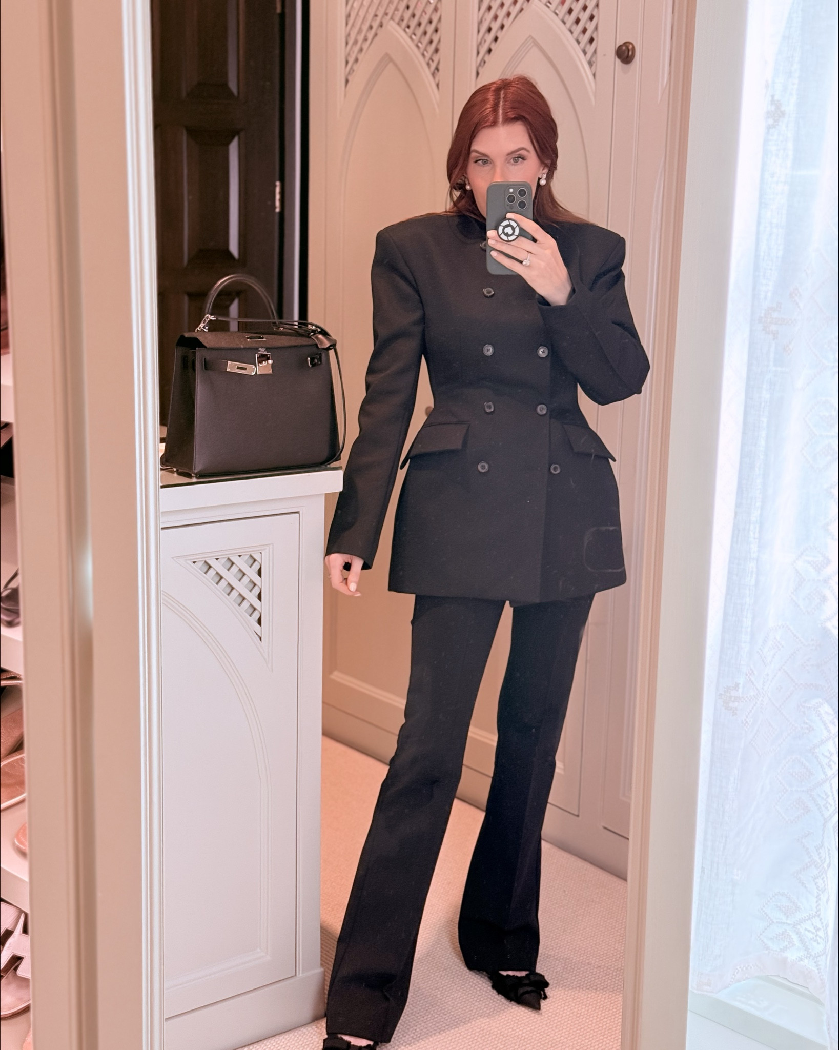 I continue to pull this look out for various events. I got the coordinating pants (which are stretch and so comfortable) and there is also a coordinating mini skirt. 
I love how sculptural the jacket is. This piece is a work of art - so well made - the difference between this piece and just any blazer is really pronounced - you can easily see this is a high end piece. 

I have worn this with tights as a dress as well and would for sure wear it with a tee and jeans. 

#LTKTall #LTKootd #LTKWorkwear