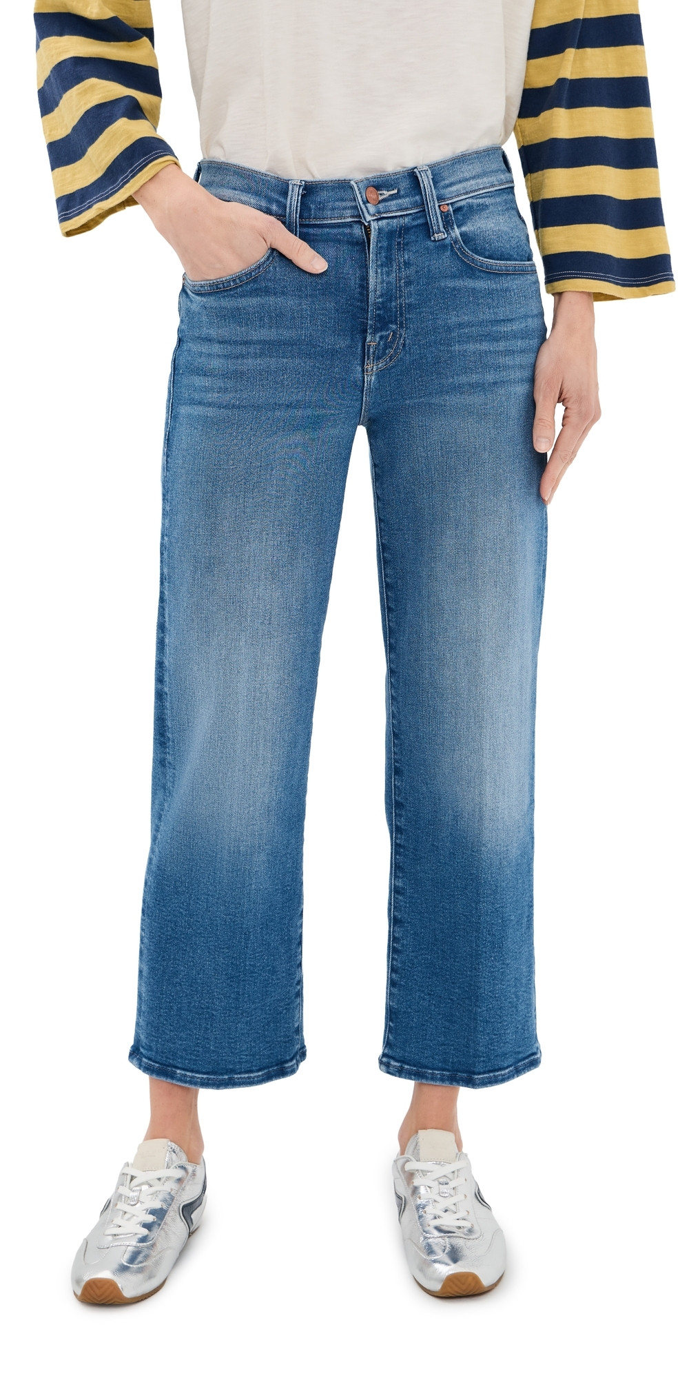 MOTHER Petite The Lil Mid Rise Rambler Zip Ankle Jeans Piece by Piece 27 | Shopbop