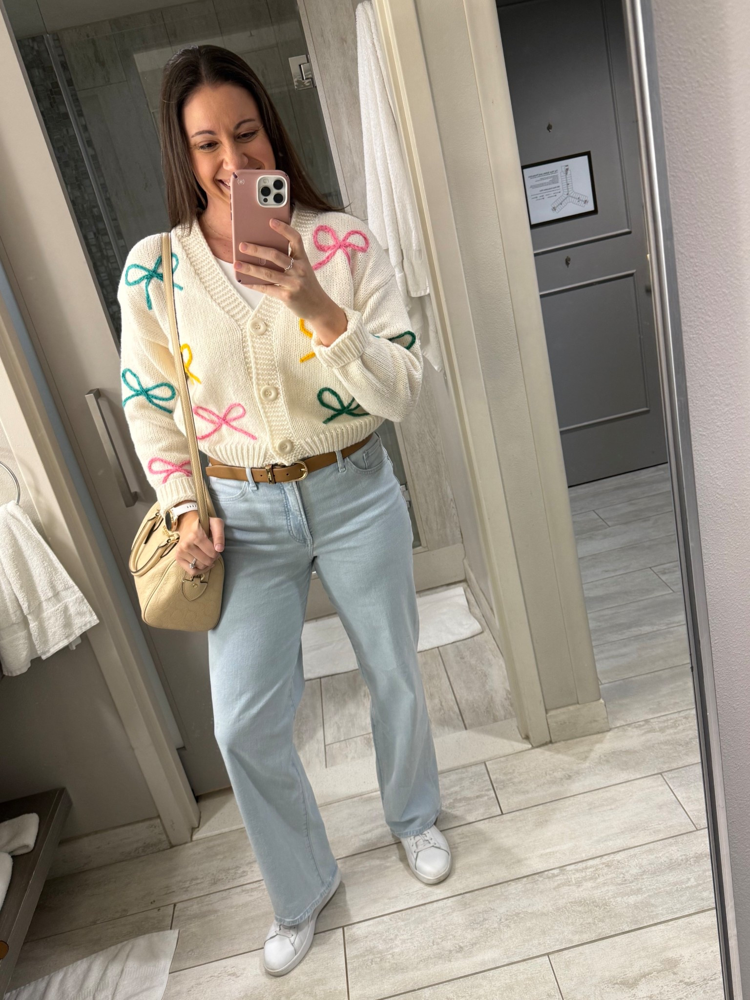 Outfit check for the evening! Love the denim and sweater look right now and so happy for weather where I can wear these items! Still obsessed with the express jeans!!

#LTKgrwm #LTKootd #LTKdayinmylife