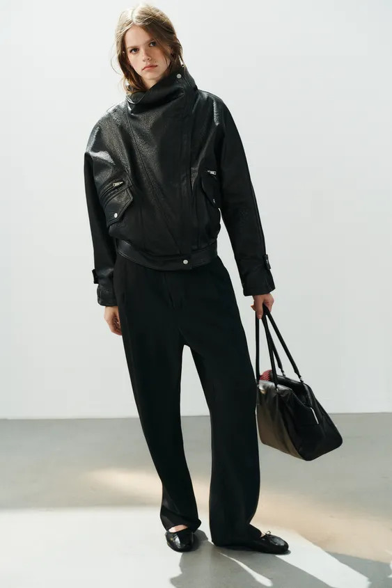 LEATHER EFFECT BIKER JACKET | Zara UK