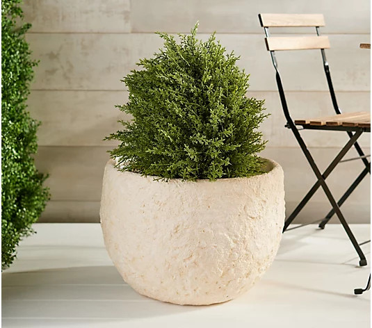 Garden Reflections 14" x 20" Fiber Clay Large Planter | QVC