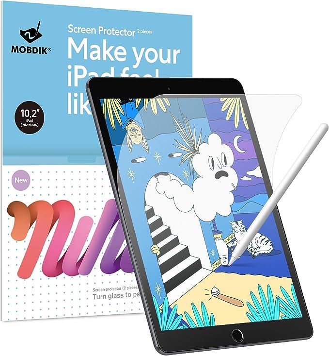 MOBDIK [2 Pack] Paperfeel Screen Protector Compatible with iPad 9/8/7 (10.2-Inch, 2021/2020/2019,... | Amazon (US)