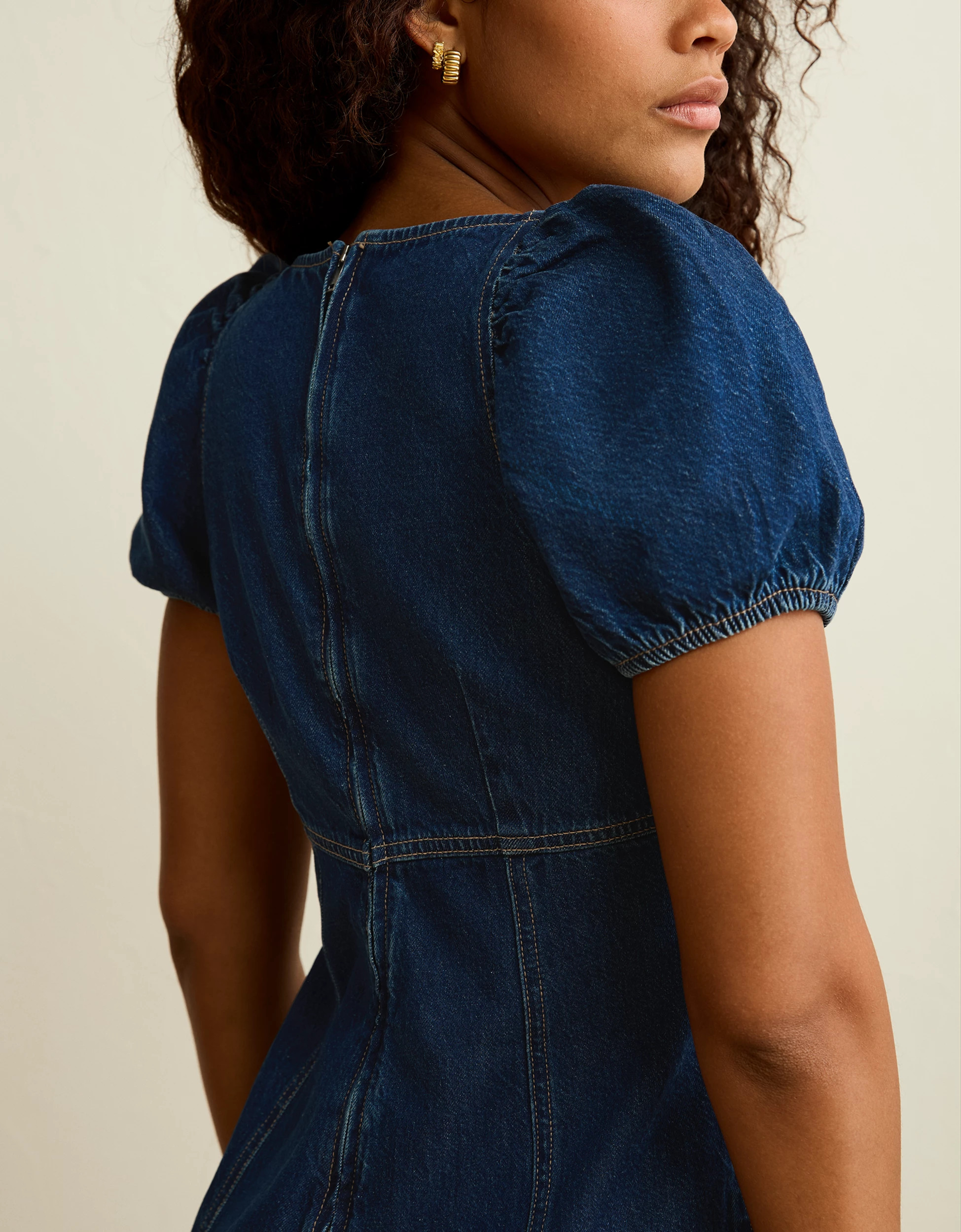 AE Puff Sleeve Denim Mini Dress | American Eagle Outfitters (US & CA)