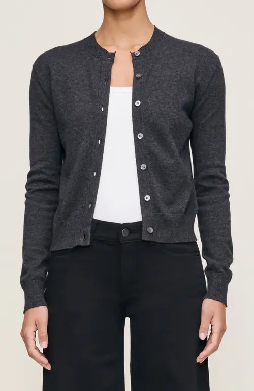 DL1961 Brinn Cotton & Cashmere Cardigan in Charcoal Grey at Nordstrom, Size X-Small | Nordstrom