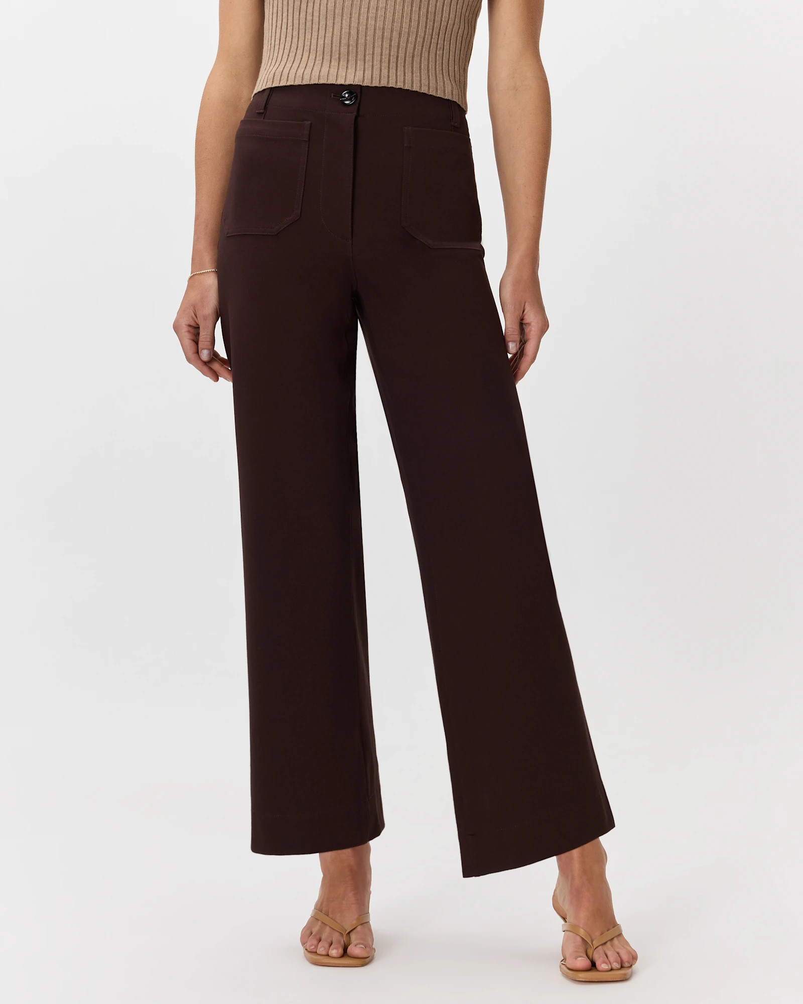 Ultra-Stretch Ponte Cropped Wide Leg Pants | Quince