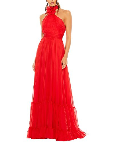 Ruched Detailed High Neck Evening Dress | Rue La La