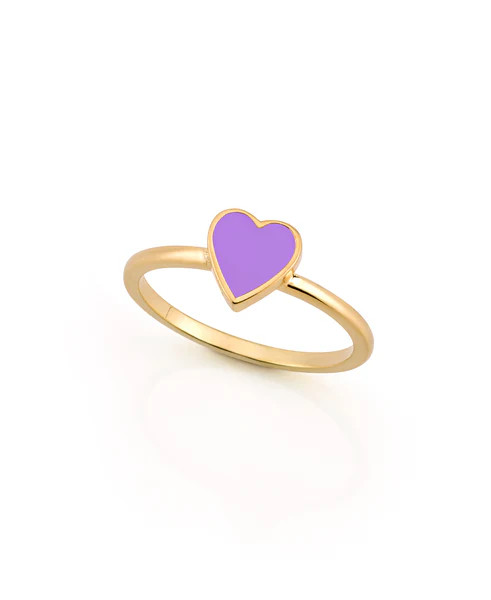 LOVE COUNT ® ENAMEL STACKABLE HEART RING-PURPLE | Sarah Chloe