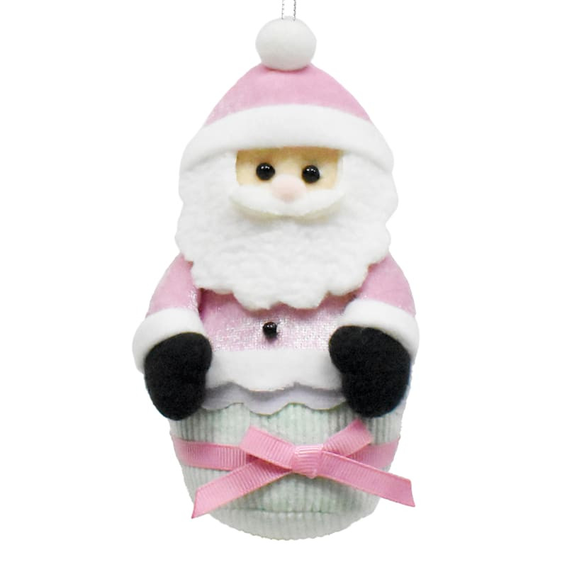 Mrs. Claus' Bakery Fabric Santa on Cupcake Ornament, 6" | At Home