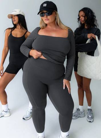 Achieve Activewear Leggings Grey Curve | Princess Polly US
