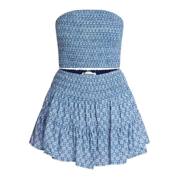 No Boundaries Strapless Top and Skirt Set, 2-Piece, Women's XXS-XXL | Walmart (US)