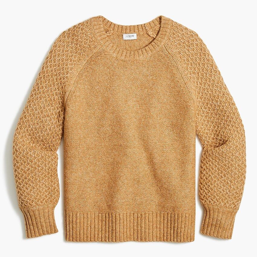 Honeycomb balloon-sleeve sweater | J.Crew Factory