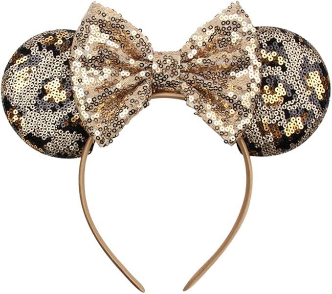 YanJie Mouse Ears Bow Headbands, Glitter Party Princess Decoration Cosplay Costume for Girls & Wo... | Amazon (US)