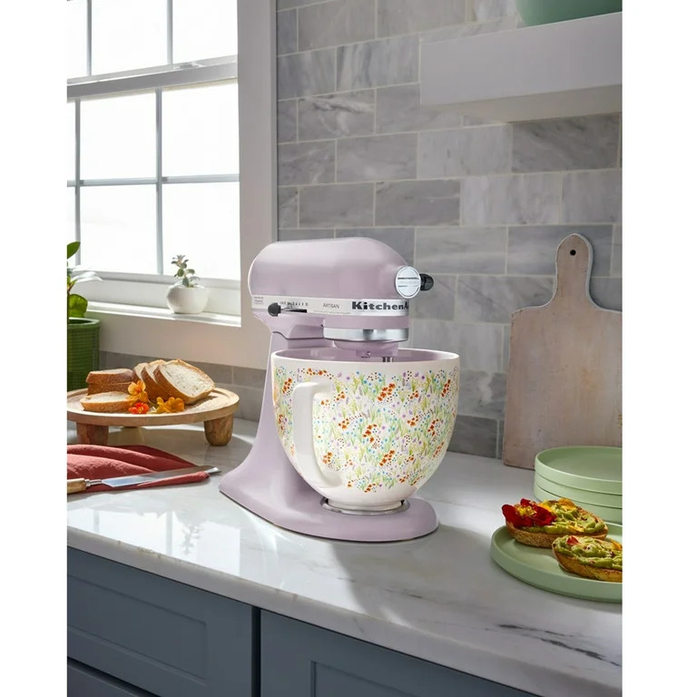 KitchenAid Artisan Series 5-Quart Tilt-Head Stand Mixer, Wildflower with Ceramic Bowl, Flat Beate... | Walmart (US)