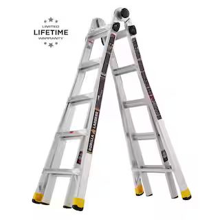 Gorilla Ladders 22 ft. Reach MPXA Aluminum Multi-Position Ladder with Project Bucket, 300 lbs. Lo... | The Home Depot