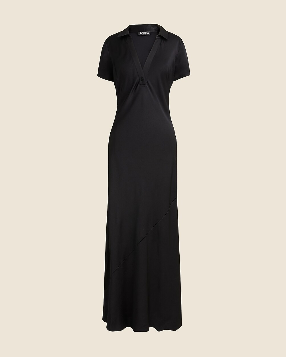 Short-sleeve maxi slip dress in luster crepe | J. Crew US