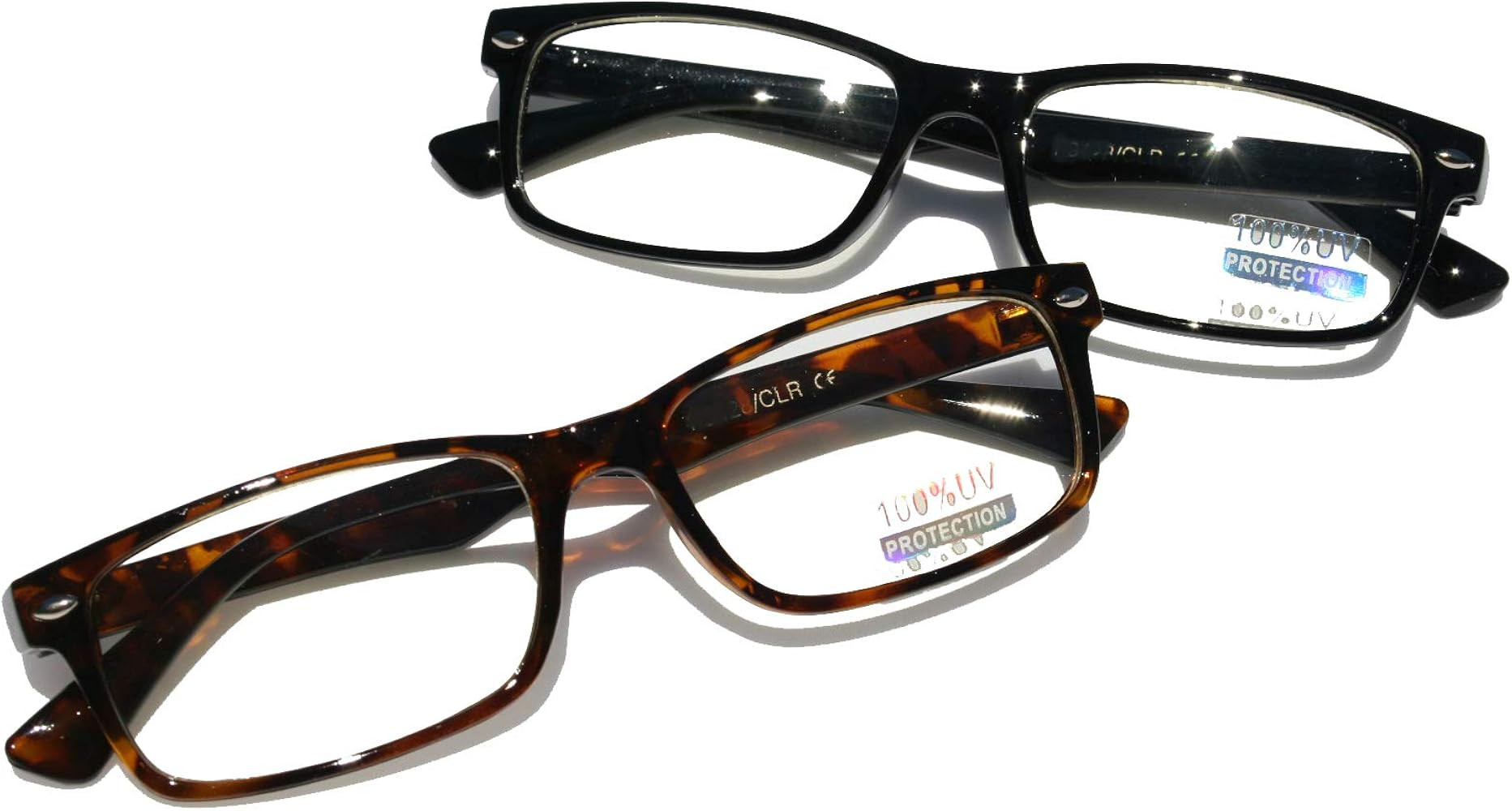 V.W.E. Casual Fashion Horned Rim Rectangular Frame Clear Lens Eye Glasses | Amazon (US)