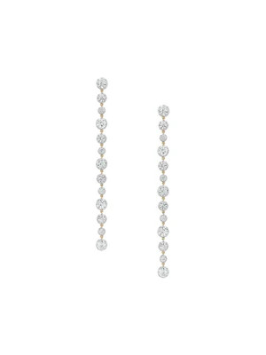 LONG SYLVIE RIVIÈRE EARRINGS IN MOISSANITE, GOLD VERMEIL WITH WHITE RHODIUM BEZEL | Dorsey