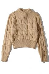 'Jordan' Crewneck Cable Knit Cropped Sweater (3 Colors) | Goodnight Macaroon