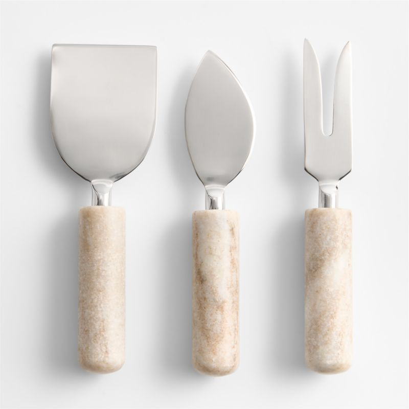 Tuscan Kitchen Marble Cheese Knives, Set of 3 | Crate & Barrel | Crate & Barrel