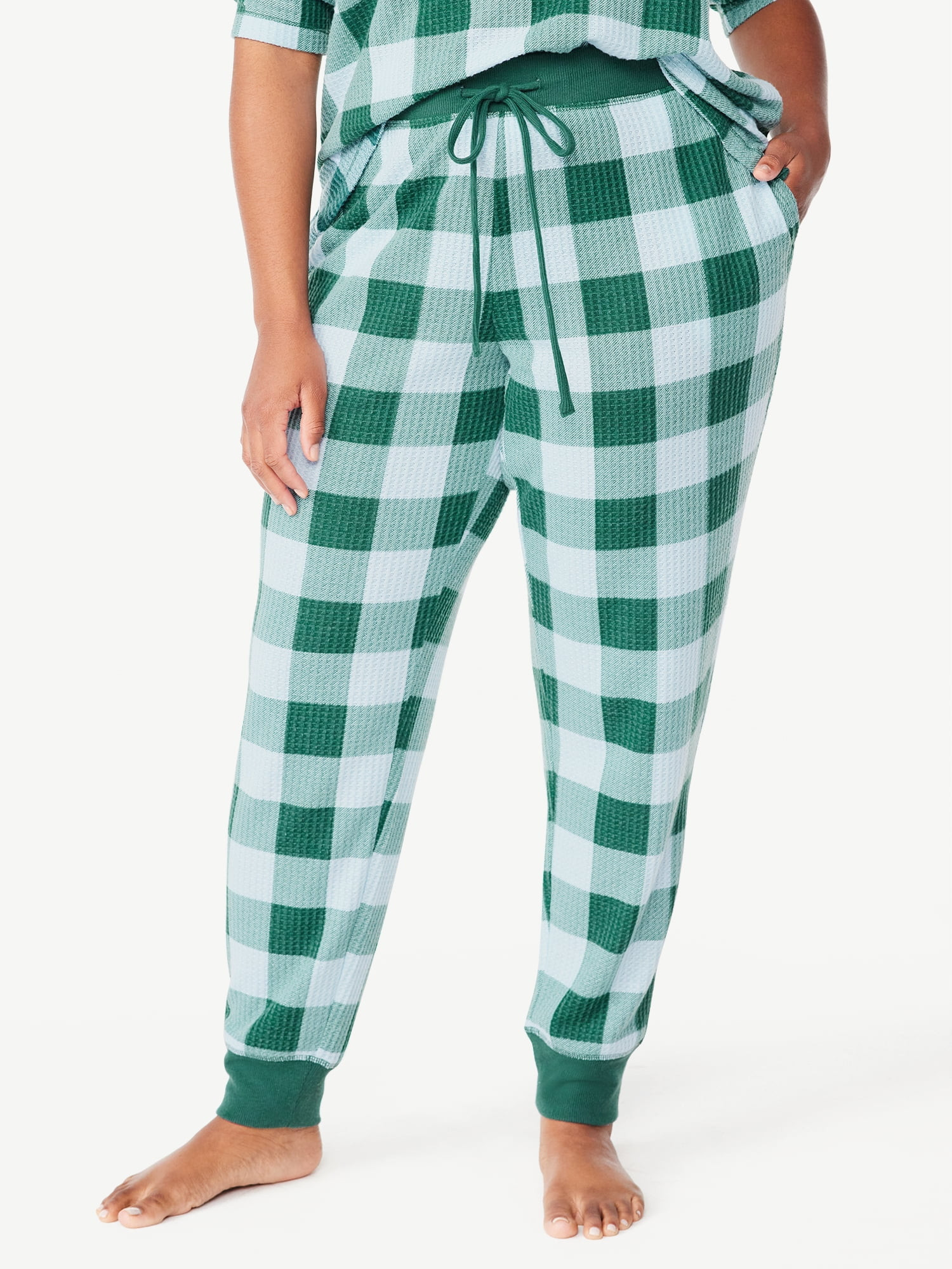 Joyspun Women's Waffle Hacci Knit Sleep Joggers, Sizes S to 3X | Walmart (US)