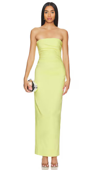 Lani Strapless Draped Maxi Dress in Lemon | Yellow Strapless Dress Yellow Summer Dress  | Revolve Clothing (Global)