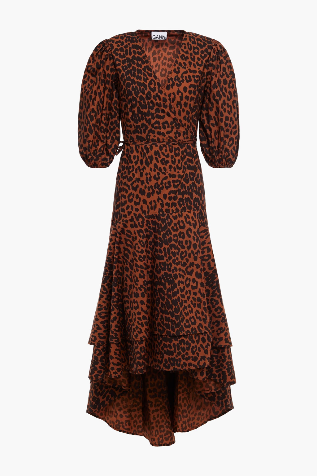 Leopard-print organic cotton-poplin midi wrap dress | The Outnet (UK and Europe)