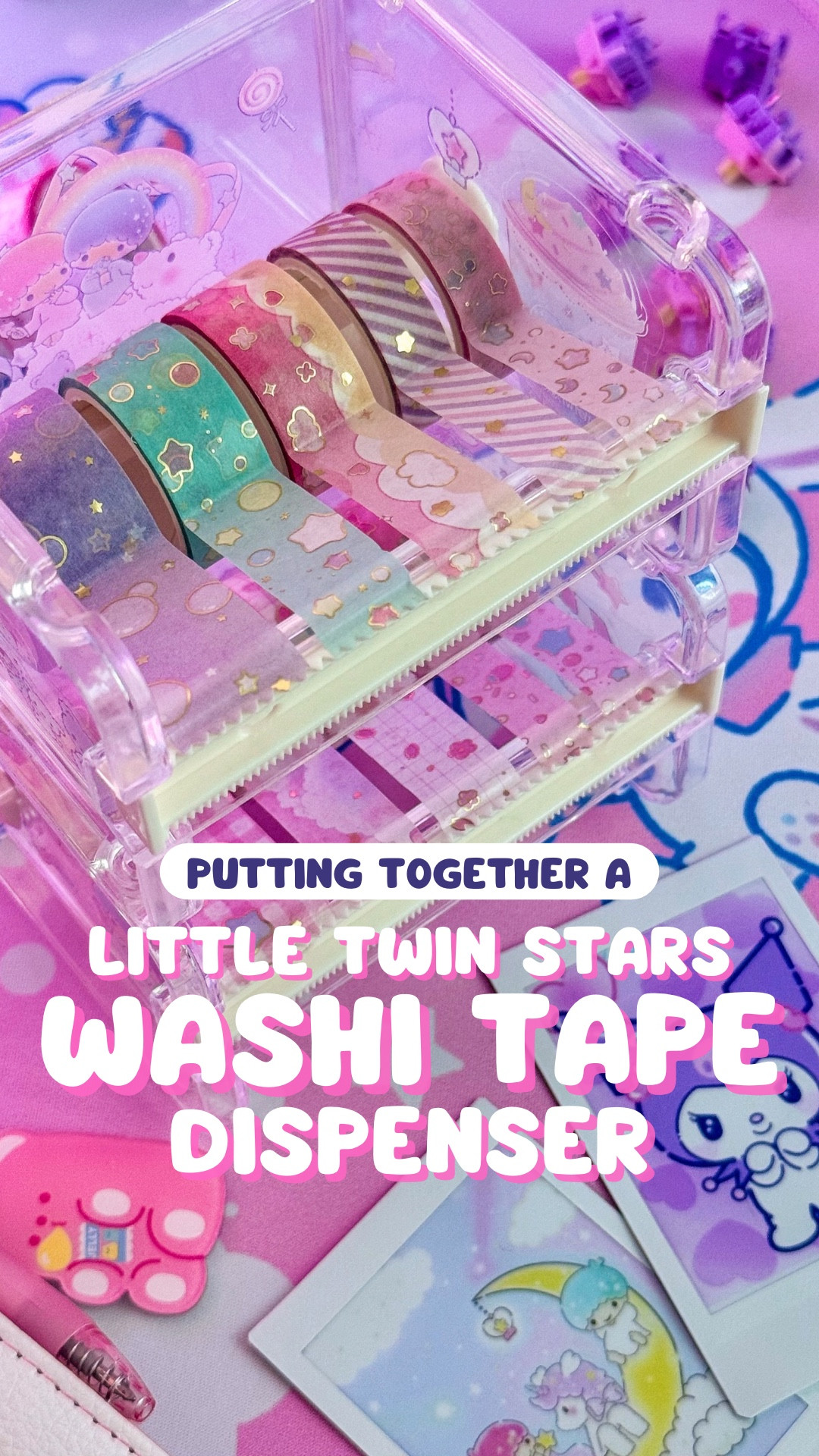 ⭐️ Cute Sanrio Crafts~~ ⭐️💜 What kind of craft items do you love to use and collect? 👀✨ I have a lot of cute pens and washi tape! 🌸 I also just recently bought an Instax Mini Link 3 Smartphone Printer, and used it to print some art of my favorite Sanrio characters! 🥰 In case you missed it, I shared a DIY washi tape dispenser I decorated with Little Twin Stars stickers for my new washi tape rolls, and used it to dispense some of my favorite designs to pair with my prints. It turned out super cute! 🥹 Do you have an Instax Mini camera or printer? How do you like to use yours? 😍 
💗💫💗💫💗💫💗
#sanrio #instaxDIY #stationery

#LTKFindsUnder50 #LTKFindsUnder100 #LTKStyleTip