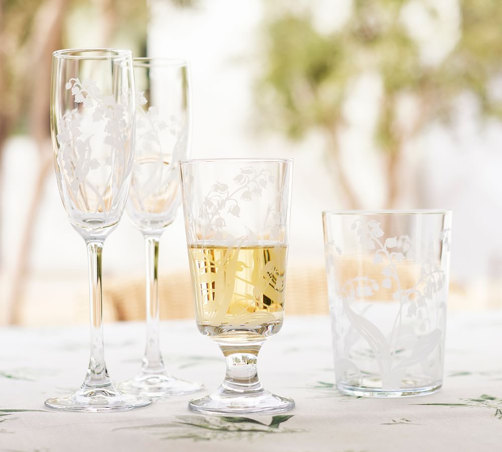 Monique Lhuillier Lily of the Valley Glassware Collection | Pottery Barn (US)