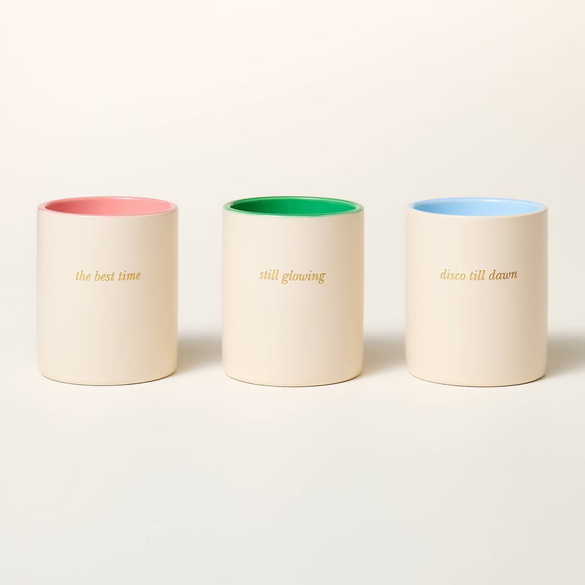 3ct Ceramic Jar Candle Gift Set Cream/Green/Pink/Blue - kate spade new york x Target | Target
