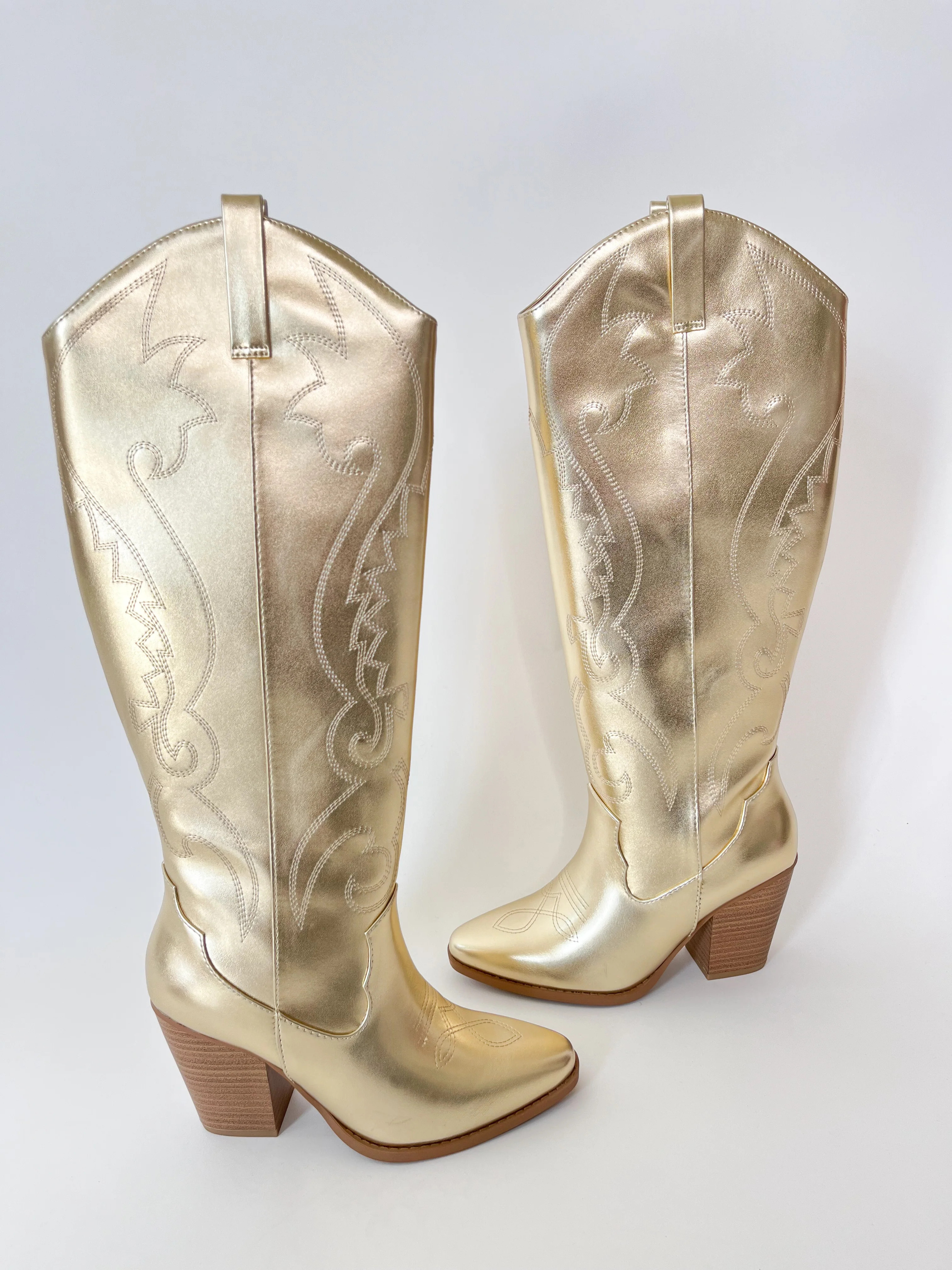 NATASHA GOLD COWBOY BOOTS | Harper's Den
